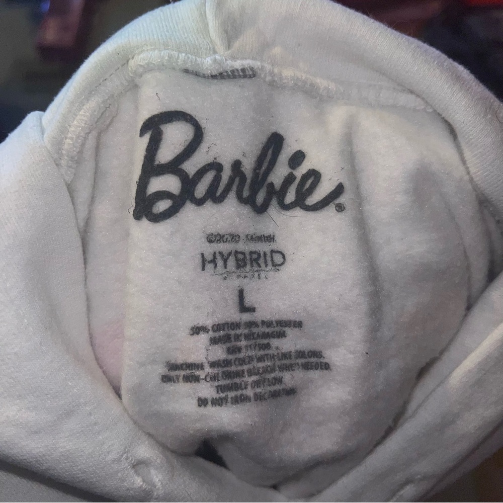 Barbie White Hoodie with Pink Logo - Picture 5 of 5